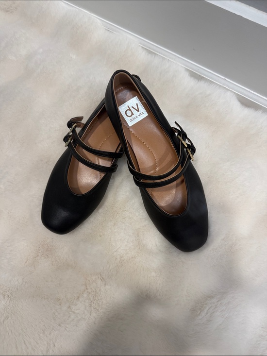 Dolce Vita Shoes - Dolce Vita Black Double-Strap Mary Jane Flats with Gold Buckles